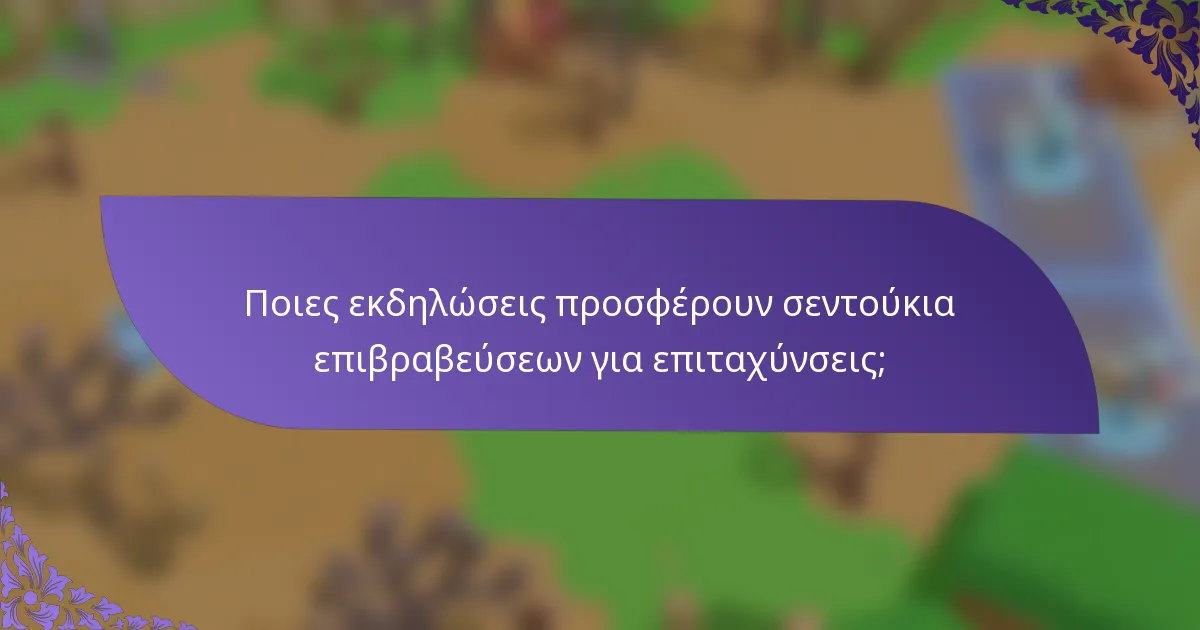 Ποιες εκδηλώσεις προσφέρουν σεντούκια επιβραβεύσεων για επιταχύνσεις;